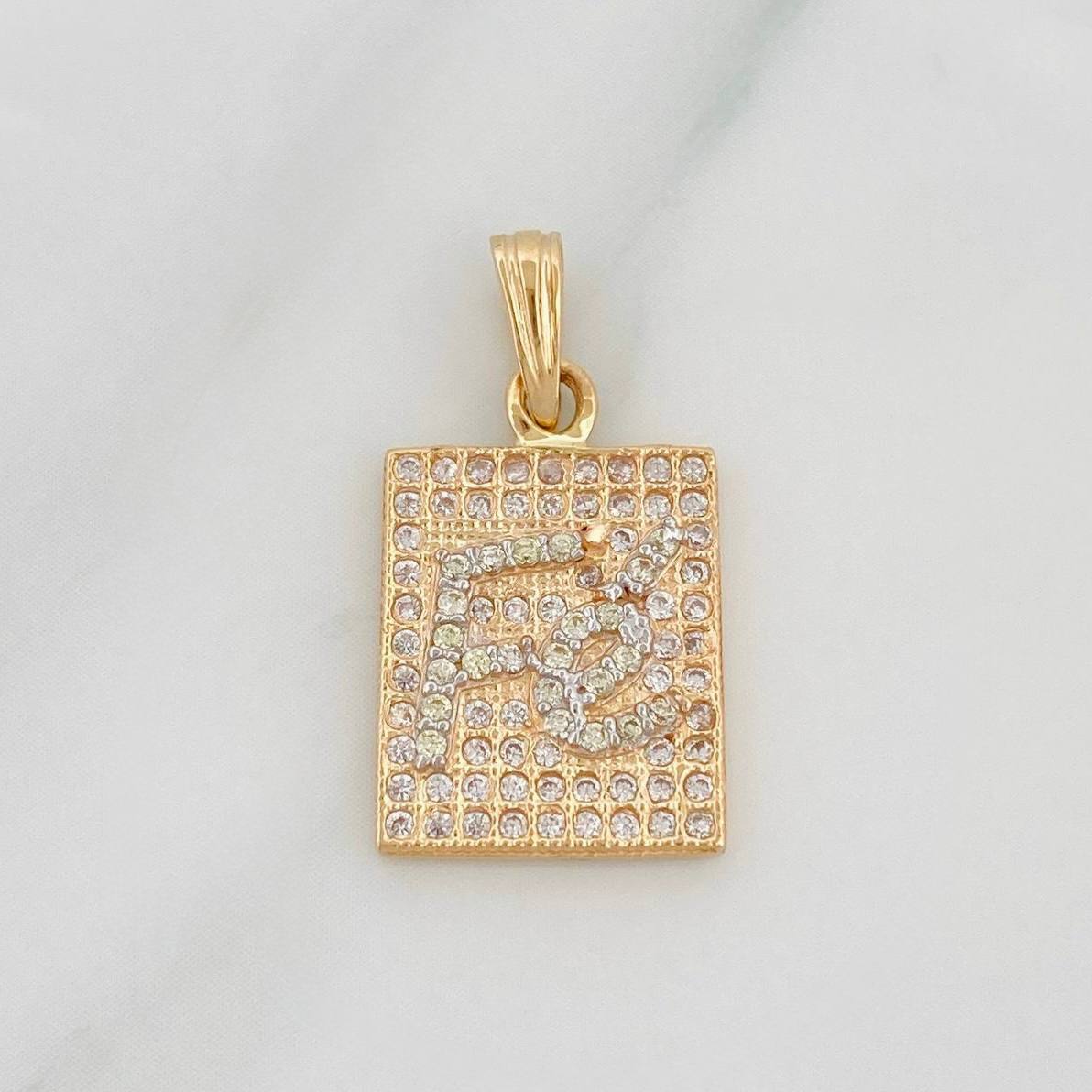 Dije Fe 2.05g / 2.2cm Dos Oros Amarillo Blanco 18K