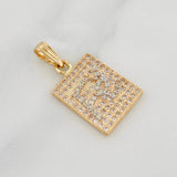 Dije Fe 2.05g / 2.2cm Dos Oros Amarillo Blanco 18K