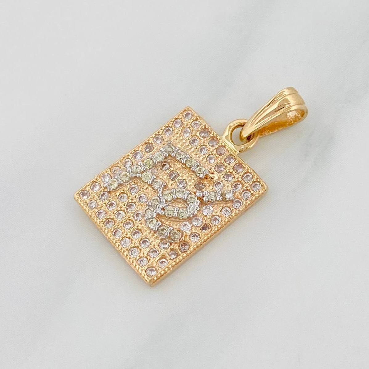 Dije Fe 2.05g / 2.2cm Dos Oros Amarillo Blanco 18K