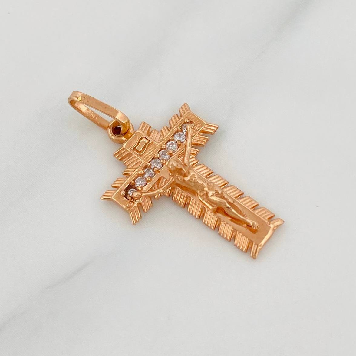 Dije Cruz Milagroso de Buga 2.1g / 2.5cm Oro Rosa 18K
