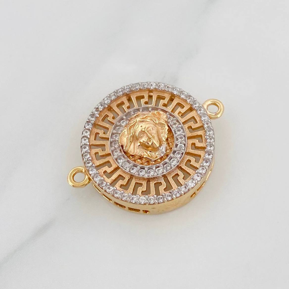 Herraje Tribal 3.8g / 2.4cm Dos Oros Amarillo Blanco 18K