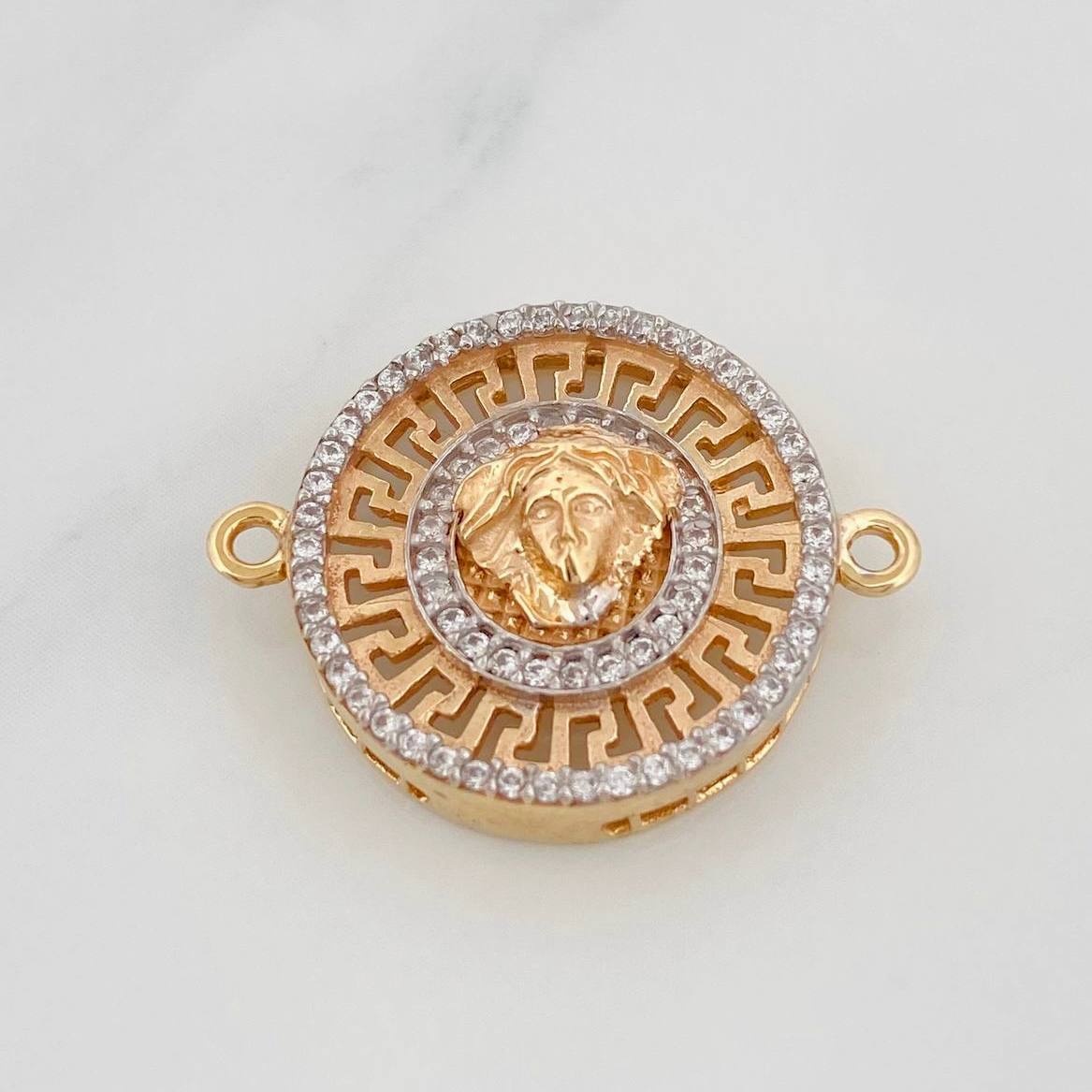 Herraje Tribal 3.8g / 2.4cm Dos Oros Amarillo Blanco 18K