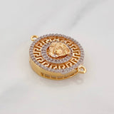 Herraje Tribal 3.8g / 2.4cm Dos Oros Amarillo Blanco 18K