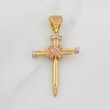 Dije Cruz Clavo 3.5g / 4cm Tres Oros 18K