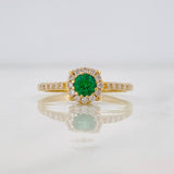 Anillo Solitario Halo 1.9g / T5 Oro Amarillo 18K
