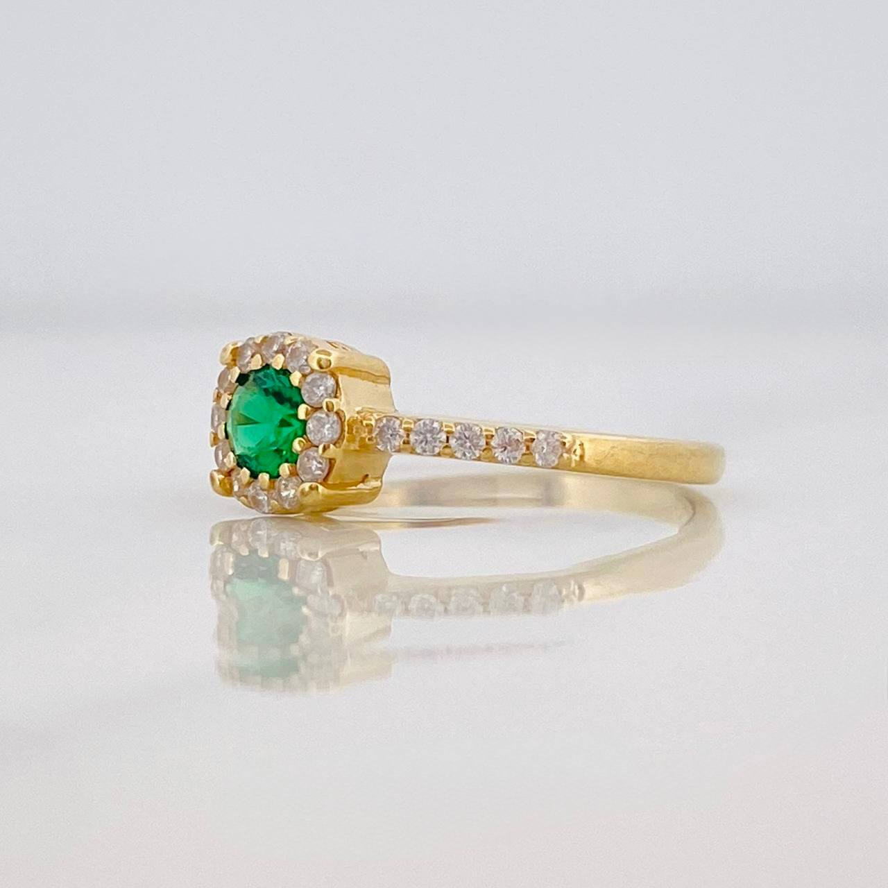 Anillo Solitario Halo 1.9g / T5 Oro Amarillo 18K