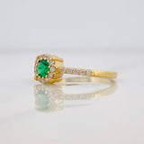 Anillo Solitario Halo 1.9g / T5 Oro Amarillo 18K