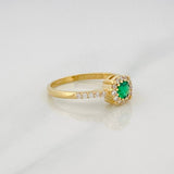 Anillo Solitario Halo 1.9g / T5 Oro Amarillo 18K