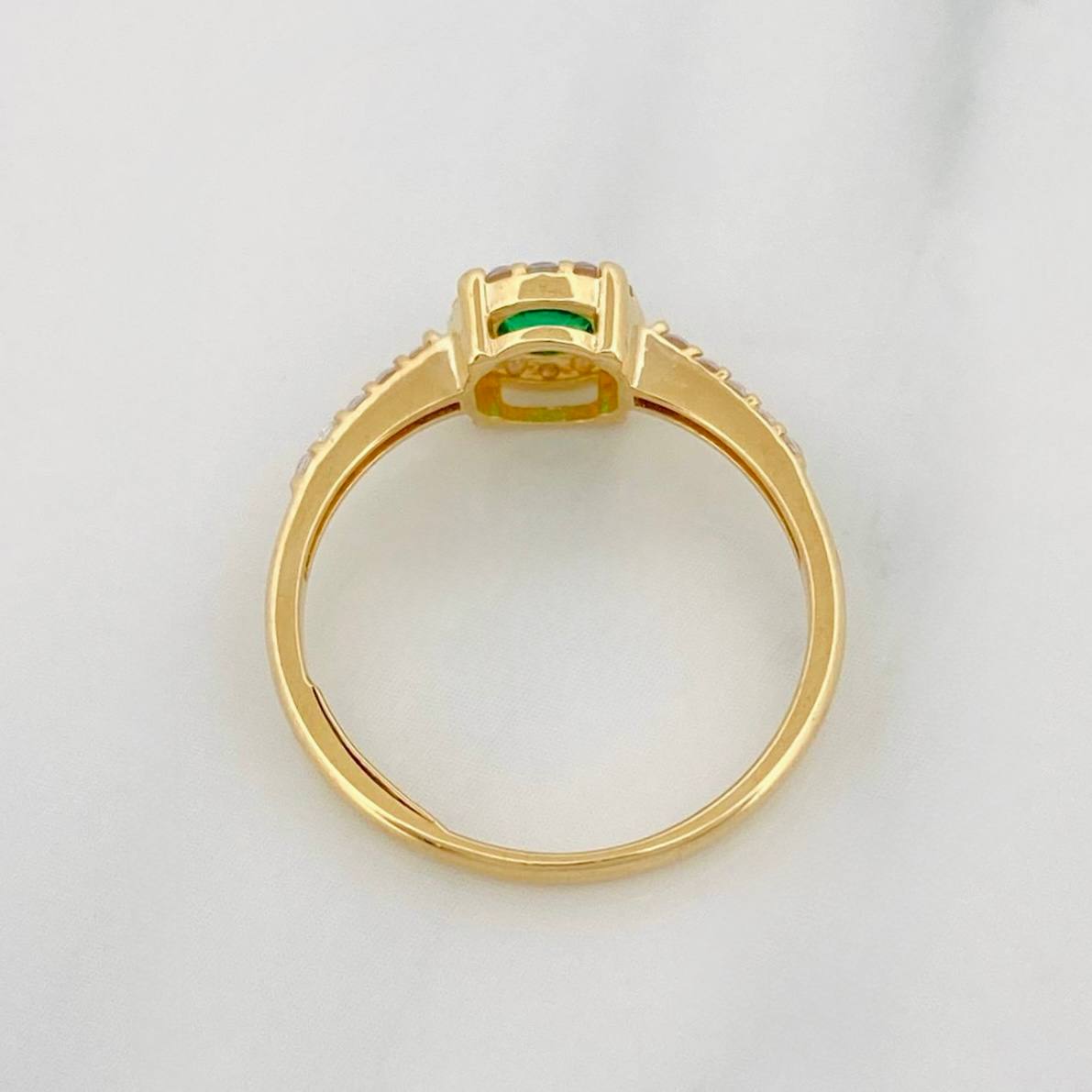 Anillo Solitario Halo 1.9g / T5 Oro Amarillo 18K