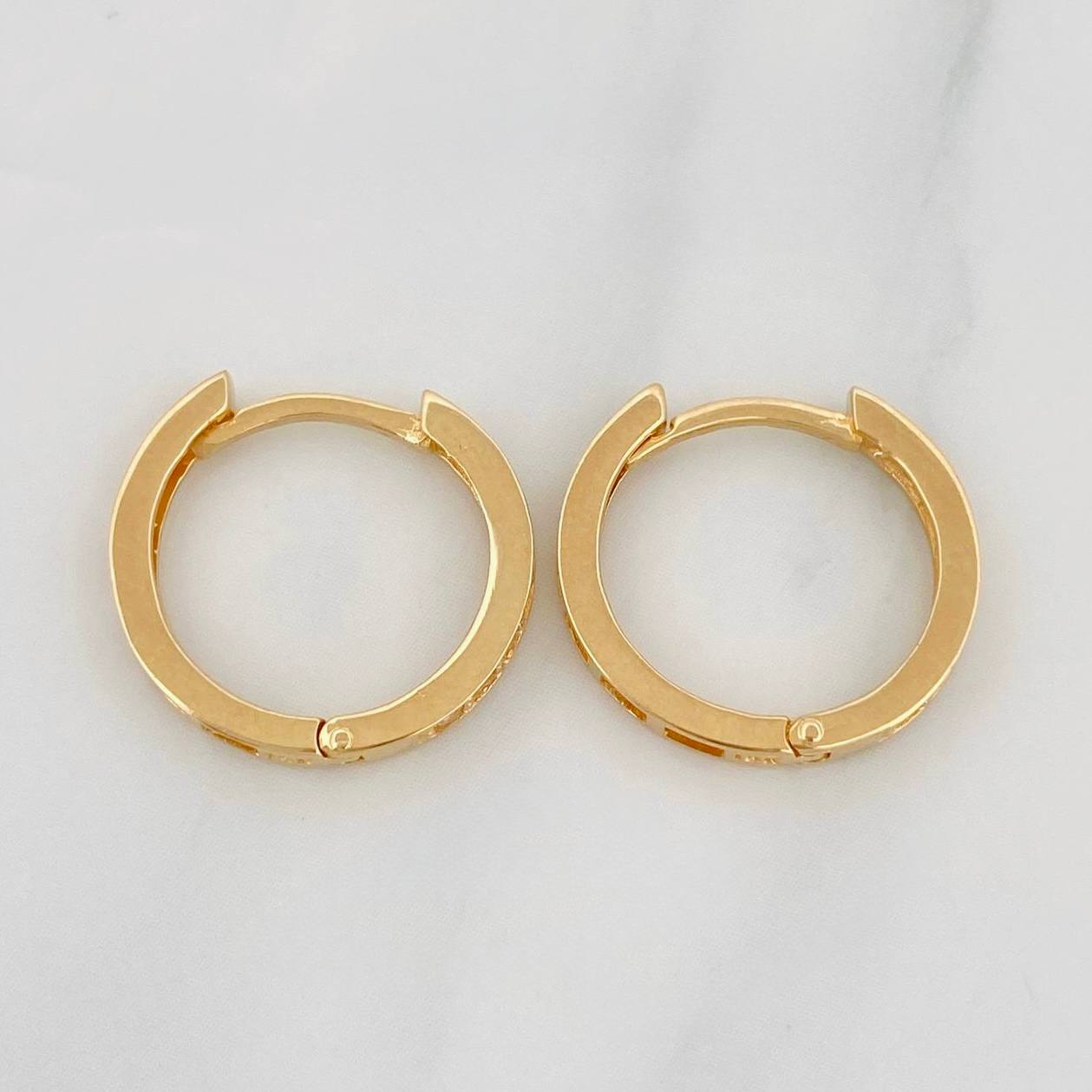 Candongas Carril 2.2g / 1.5cm Oro Amarillo 18K