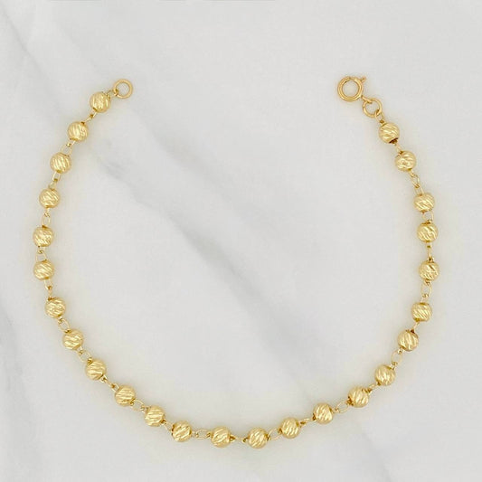 Pulso Militar Diamantado 3.2g / 19cm / 4mm Oro Amarillo 18K