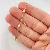 Tobillera Espiga Bolas Diamantadas 2.2g / 27cm / 4mm Oro Amarillo 18K