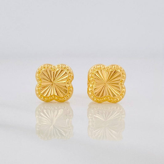 Topos Trebol Diamantado 0.75g / 6.72mm Oro Amarillo 18K