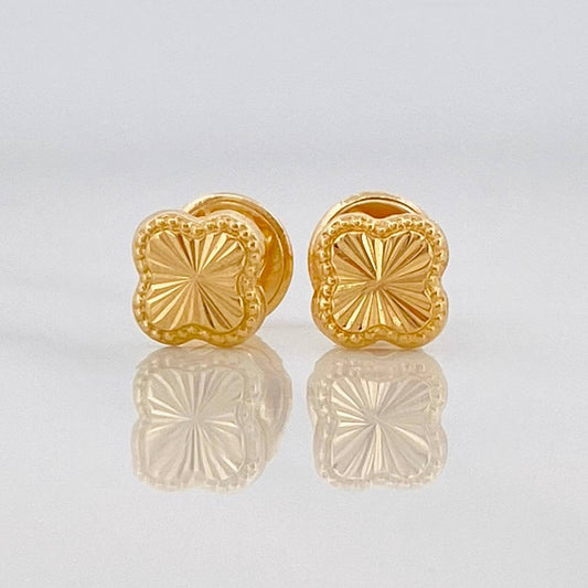 Topos Trebol Diamantado 0.55g / 5.21mm Oro Amarillo 18K