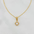 Set Cadena Singapur + Dije Halo / 2.4g / 44.5cm Oro Amarillo 18K