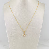 Set Cadena Singapur + Dije Halo / 2.45g / 45cm Oro Amarillo 18K