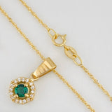 Set Cadena Singapur + Dije Halo / 2.3g / 44cm Oro Amarillo 18K