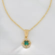 Set Cadena Singapur + Dije Halo / 2.3g / 44cm Oro Amarillo 18K