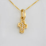 Set Cadena Veneciana + Dije Cruz / 1.45g / 40cm Oro Amarillo 18K
