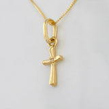 Set Cadena Veneciana + Dije Cruz / 1.45g / 40cm Oro Amarillo 18K