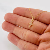 Set Cadena Veneciana + Dije Cruz / 1.35g / 40cm Oro Amarillo 18K