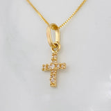 Set Cadena Veneciana + Dije Cruz / 1.35g / 40cm Oro Amarillo 18K