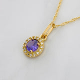 Set Cadena Singapur + Dije Halo / 2.35g / 44cm Oro Amarillo 18K