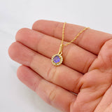Set Cadena Singapur + Dije Halo / 2.35g / 44cm Oro Amarillo 18K