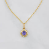 Set Cadena Singapur + Dije Halo / 2.35g / 44cm Oro Amarillo 18K