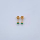 Topos Cuatro Garras 0.7gr / Esmeralda 10 Pts Oro Amarillo 18K (Joya) &
