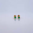 Topos Cuatro Garras 0.8gr / Esmeralda 14 Pts Oro Amarillo 18K (Joya) &