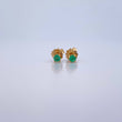 Topos Cuatro Garras 0.75gr / Esmeralda 12 Pts Oro Amarillo 18K (Joya) &