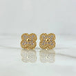 Topos Trebol VCyA  3.9gr / 1cm / Circones Blancos Punteado Oro Amarillo Nac.Esp. 18K