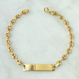 Pulso Bebé GC Placa Rectangular 1.95gr / 14cm-3.3mm Liso Oro Amarillo 18K