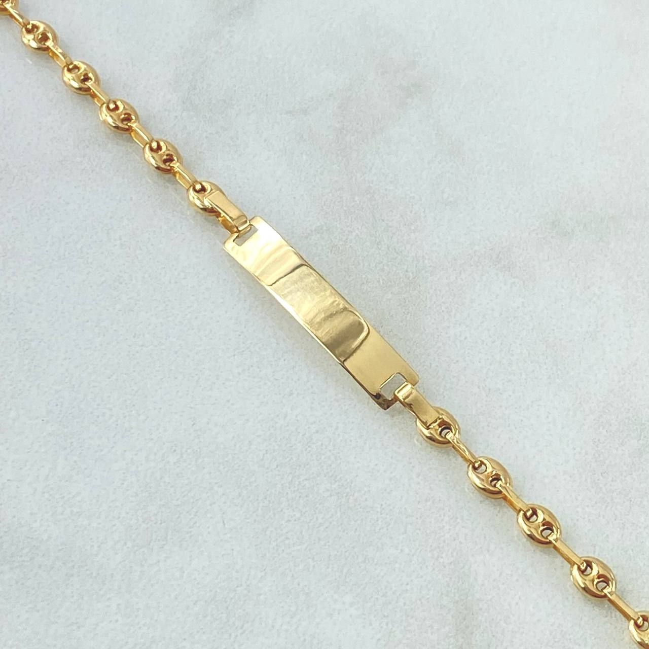 Pulso Bebé GC Placa Rectangular 2gr / 14cm-3.3mm Liso Oro Amarillo 18K