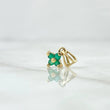 Dije Flor Cuatro Puntas 0.65gr / 1.3cm / Esmeraldas 8pts Oro Amarillo 18K (Joya)