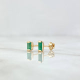 Topos Piedra Rectangular 1.15gr / 5.5mm Esmeraldas 14pts Rosca Estrella Oro Amarillo 18K (Joya) ©