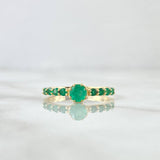 Anillo Solitario Tupido Ocho Garrras 2.85gr / T6 3/4 / Esmeraldas 57pts Oro Amarillo 18K (Joya) ©