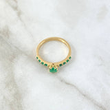 Anillo Solitario Tupido Ocho Garrras 2.85gr / T6 3/4 / Esmeraldas 57pts Oro Amarillo 18K (Joya) ©
