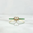 Anillo Corazón Silueta 1.35gr / T7 3/4 / Esmeraldas 16pts Oro Amarillo 18K (Joya) *
