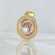 Dije Medalla Corona RX 7.2gr / 4cm / Circones Blancos Tres Oros  18K