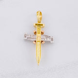 Dije Cruz Clavo 4.65g / 4cm Tres Oros 18K