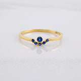 Anillo Tiara Zafiros 7pts 1g / T5 3/4 Oro Amarillo 18K