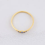 Anillo Tiara Zafiros 7pts 1g / T5 3/4 Oro Amarillo 18K