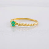 Anillo Solitario Burbujas Esmeralda 12pts 1.3 g / T6 1/4 Oro Amarillo 18K