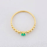 Anillo Solitario Burbujas Esmeralda 12pts 1.3 g / T6 1/4 Oro Amarillo 18K