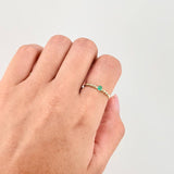 Anillo Solitario Burbujas Esmeralda 12pts 1.3 g / T6 1/4 Oro Amarillo 18K