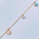 Tobillera Aro Seguido 3.35gr / 26.3cm / Dos Oroa Amarillo Blanco 18K &