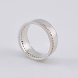 Anillo Argolla carril tupido 5.9g / T6 Oro Blanco 18K
