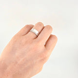 Anillo Argolla carril tupido 5.9g / T6 Oro Blanco 18K